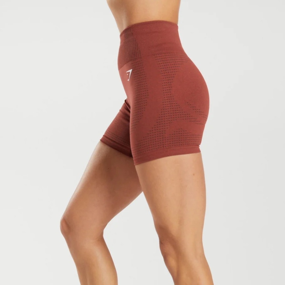 GYMSHARK - Vital Seamless 2.0 Red Gym Shorts